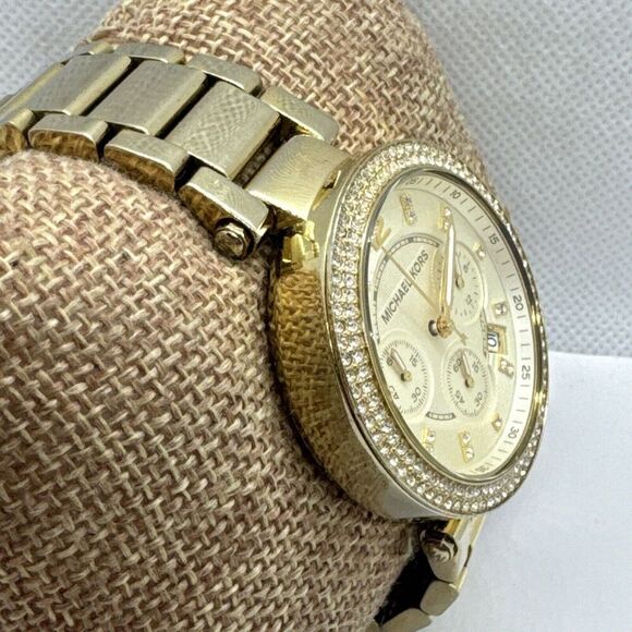 Michael Kors Parker MK5354 Women\'s Gold Stainless Steel Analog Dial Watch JNA624 main image 8
